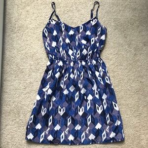 Blue patterned dress
